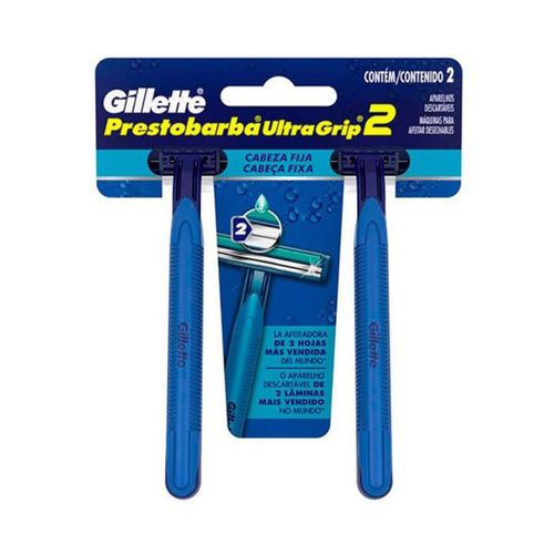 Aparelho de Barbear Descartável Prestobarba Ultragrip 2un Lubrificante 2 lâminas Gillette
