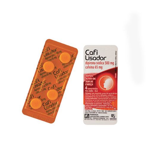 Cafilisador 500 + 65mg 04 Comprimidos