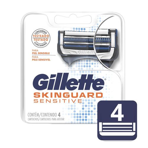 Carga de Aparelho para Barbear Gillette Skinguard Sensitive 4 Unidades