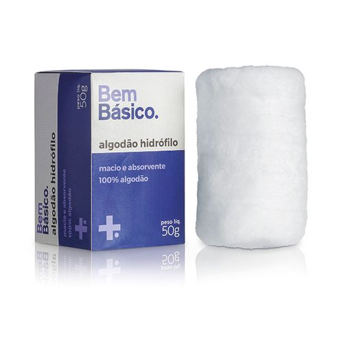 Algodão Bem Básico Hidrofilo Cartucho 50G - Bem Básico