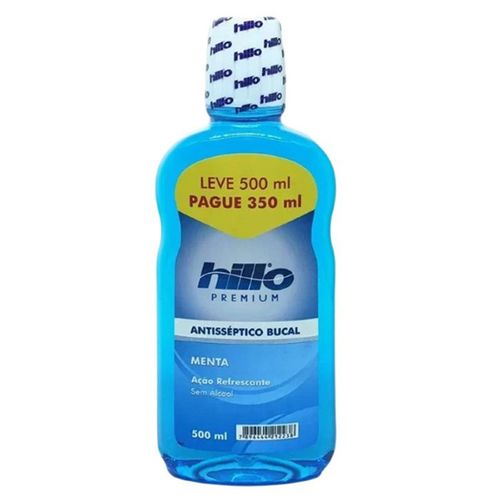 Antisséptico bucal Menta 500 ml com flúor Hillo