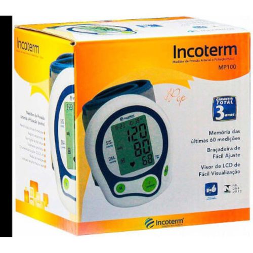 Aparelho Monitoramento Pressão Incotermômetro Pulso Mp100 - Incoterm