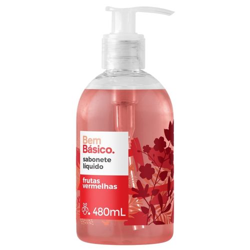Sabonete Líquido Bem Básico Frutas Vermelho 480Ml - Bem Básico
