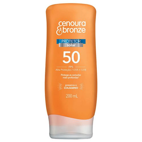 Protetor Solar FPS 50 Cenoura e Bronze 200ml