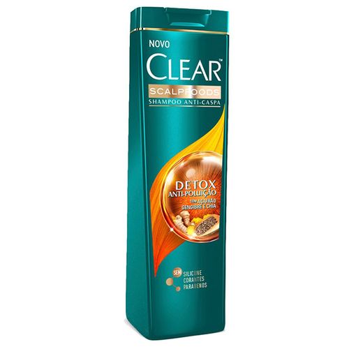 Shampoo Anticaspa Detox Antipoluição para Cabelos Oleosos 200ml Clear