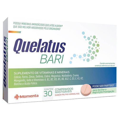 Suplemento Quelatus Bari 30 Comprimidos Mastigáveis Frutas Vermelhas