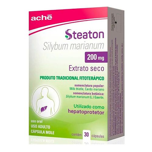 Fitoterápico Steaton Silimarina Aché 200mg Cápsulas 30 Unidades