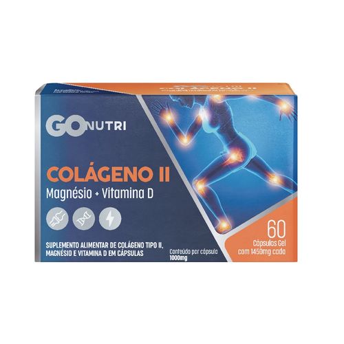 Colágeno II + Magnésio + Vitamina D - Suplemento Alimentar - GONutri - 60 cápsulas