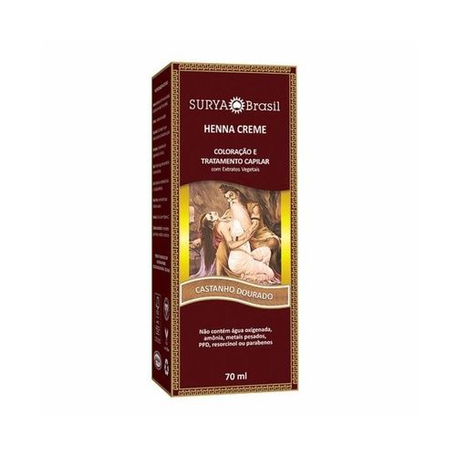 Tintura Henna Surya Creme Castanho Douradoado 70Ml - Surya