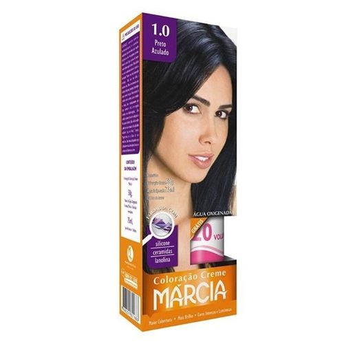 Tintura Marcia Creme Preto Azulado 1.0 50G - Marcia Cosmeticos
