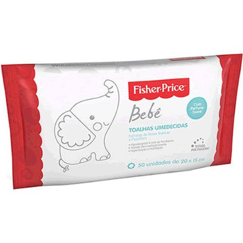 Toalha Umedecido Fisher Price Bebê Com Perfeitos 50Un