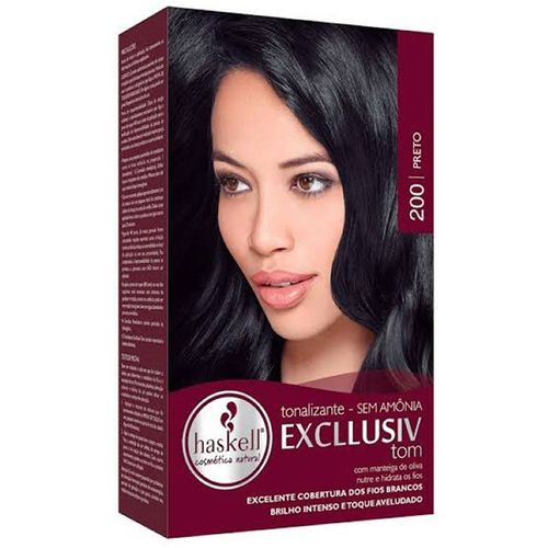 Coloração Semi-Permanente Ton Haskell 200 Preto 200ml Alta Cobertura Haskell