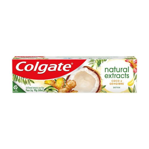 Gel Dental Coco e Gengibre Colgate Natural Extracts Detox Caixa 90g