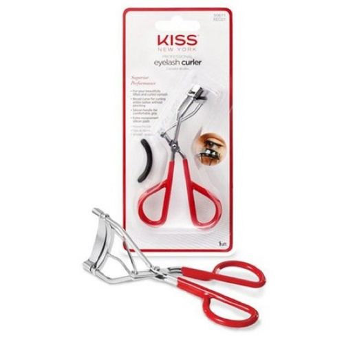 Curvador de Cílios New York Style Vermelho e Prata Aço Inox Kiss NY
