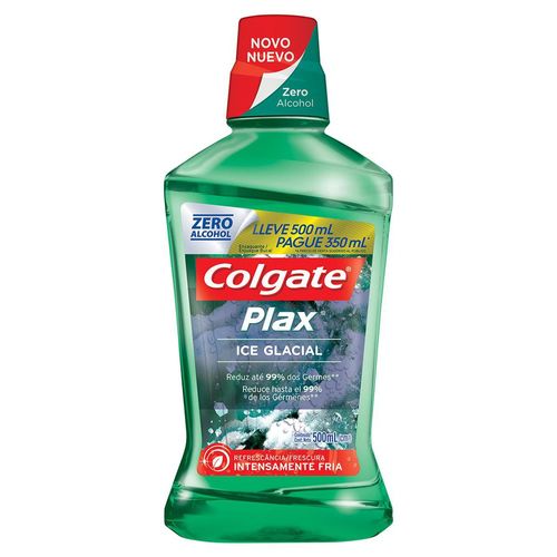 Enxag Bucal Colgate Plax Ice Glacial Lv500Ml Pg350Ml - Colgate Plax Ice