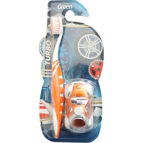 Escova De Dentes Green Infantil Turbo Macia - Green