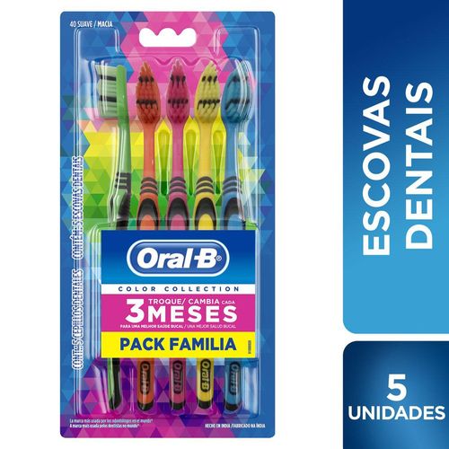 Escova Dental Suave Oral-B Color Collection 5 Unidades