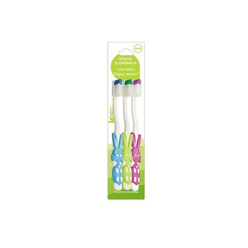 Escova de Dentes Ricca Manual 3 Unidades Infantil Cores Sortidas Belliz