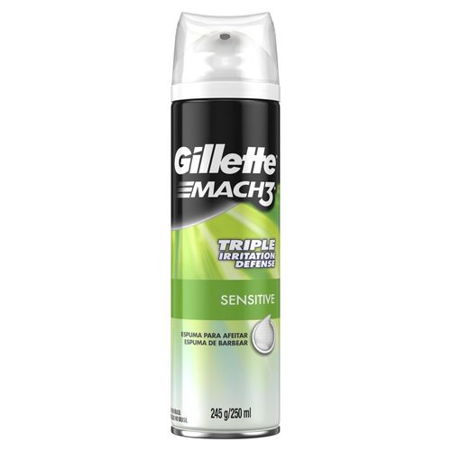 Espuma de Barbear Gillette Series Sensi 245g sem perfume com óleos de lavanda e eucalipto