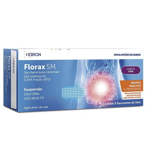 Florax Sm Adulto Sabor Uva C/5 Flaconetes