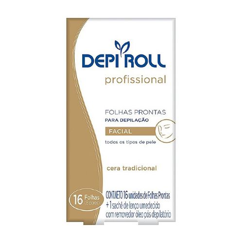 Folhas Prontas Depilatório Depi Roll-On Facial Tradicional 8 Pares - Depi Roll