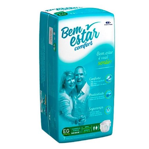 Fralda Geriátrica Bem Estar Eg 7Un - Bem Estar