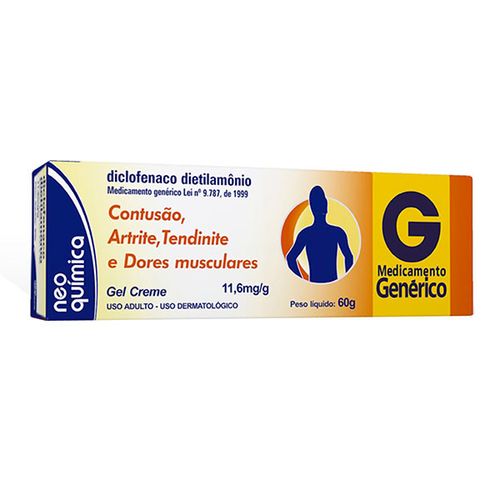 Diclofenaco Dietilamônio 11,6mg/g - Gel - Genérico Neo Química - 60g