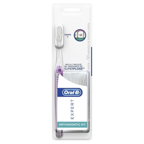 Kit Escova Dental Expert + Fio Dental Ortodôntico Superfloss Oral-B