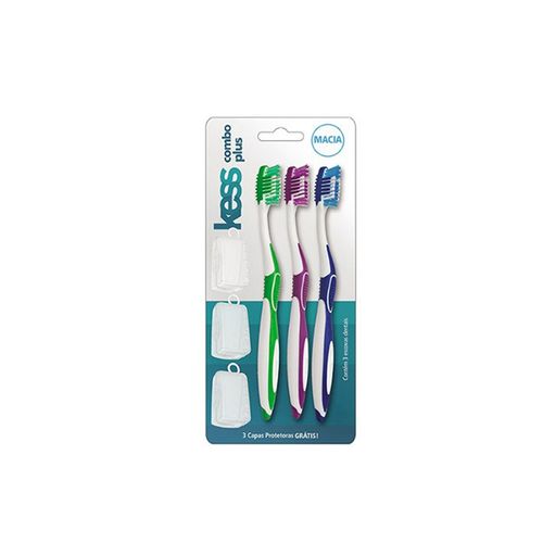 Kit Escova De Dentes Kess Plus Mc - Leve 3 Pague 2 - Kess