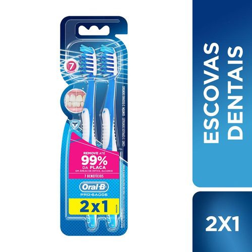 Kit Escova De Dentes Oral B Pro Saude 7 Benef 40 - Leve 2 Pague 1 - Oral B Pro Saude