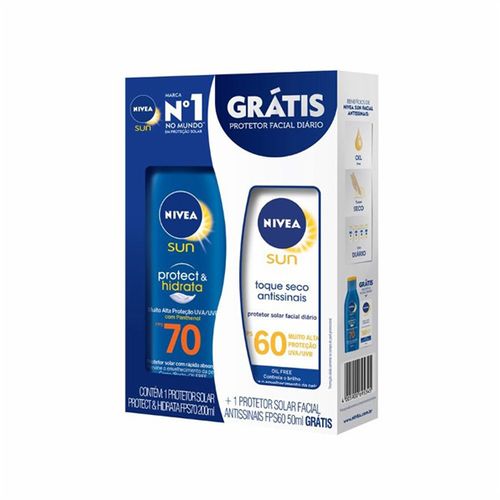 Kit Nivea Sun Fps70 200Ml + Facial Fps60 50Ml - Nivea Sun