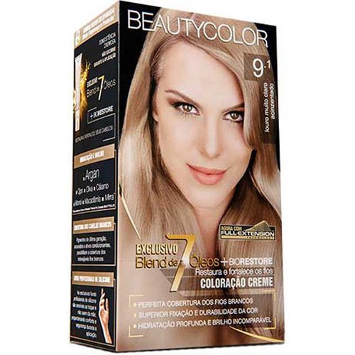 Kit Tintura Beauty 9.1 Loção Claro Acinz - Beauty Color