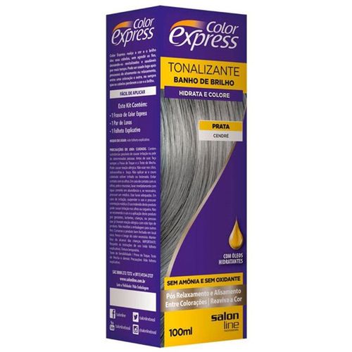 Kit Tintura Semi-Permanente Color Express Prata Cendre 100ml Salon Line