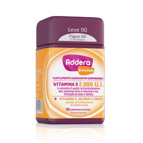 Suplemento Alimentar Addera+Imunidade Vitamina D - 90 Comprimidos