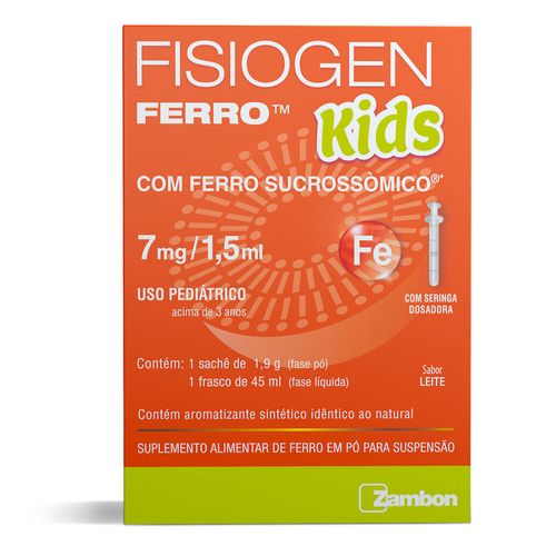 Fisiogen Ferro Kids 7mg Frasco Com 45ml
