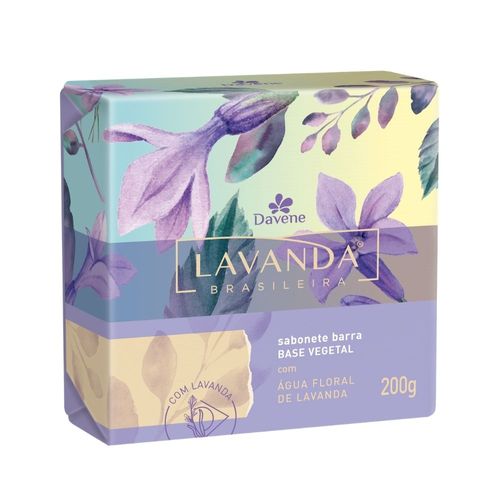 Sabonete em Barra Lavanda Brasileira 200g Base Vegetal Água Floral Davene