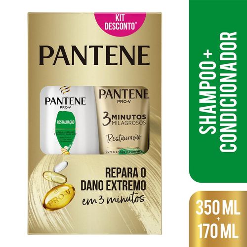 Kit Shampoo Pantene 350Ml Condicionador 3M Rest 170Ml