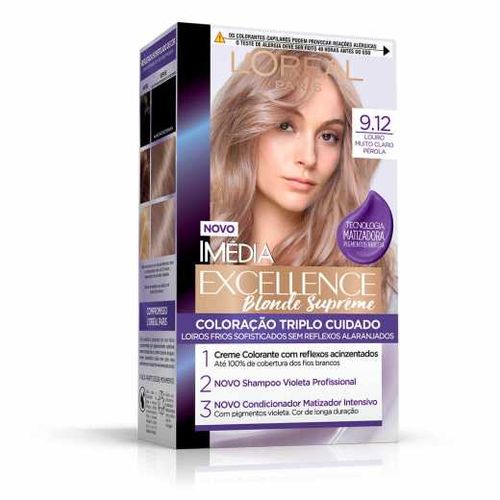 Tinta de Cabelo Imedia Blonde Supreme 9.12 Louro Muito Claro Perola