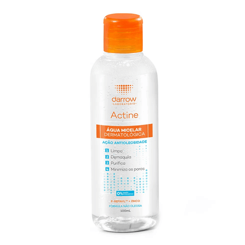 Água Micelar Actine 100ml Limpeza Facial Dermatológica