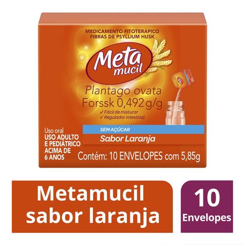 Regulador Intestinal 0,562g/g Laranja Metamucil Caixa 10 Envelopes