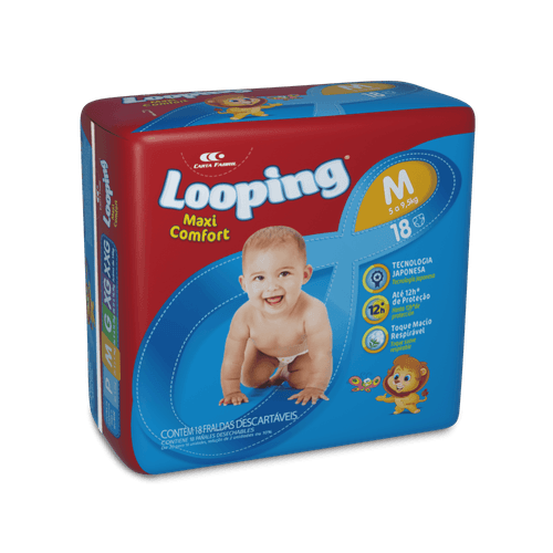 Fralda Looping Maxi Cnft Pratic M 18Un - Looping