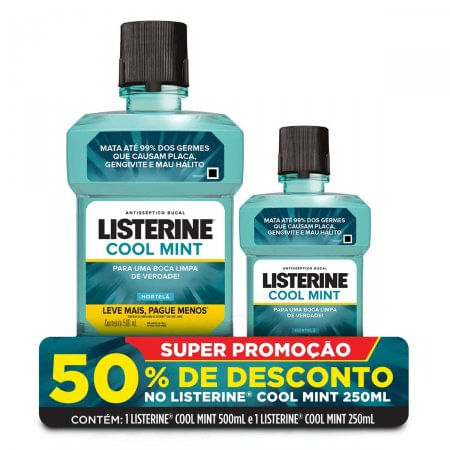 Listerine Cool Mint 500 250Ml 50 Desc