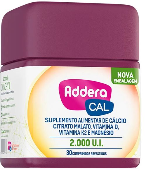 Vitamina Addera Cal 2000UI - 30 Comprimidos Revestidos