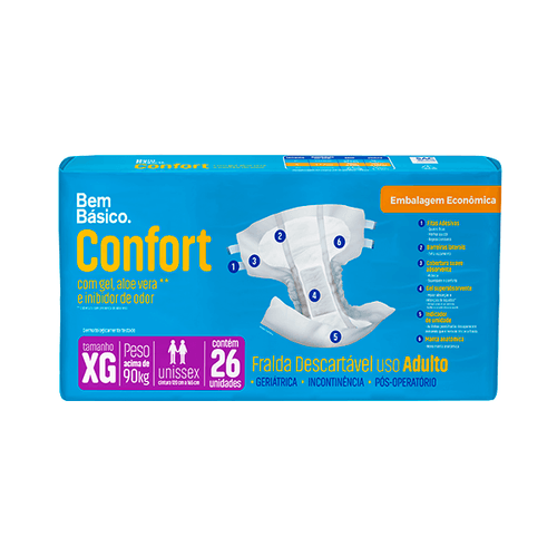 FRALDA BEM BÁSICO CONFORT XG  C/ 26 UNIDADES