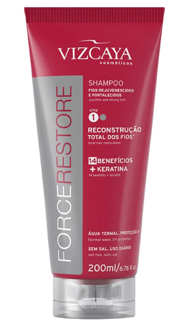 Shampoo Reconstrutor Vizcaya Force Restore 200ml para Cabelos Danificados