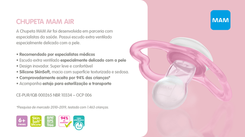 Chupeta Mam Air Girls 6M +  - Mam