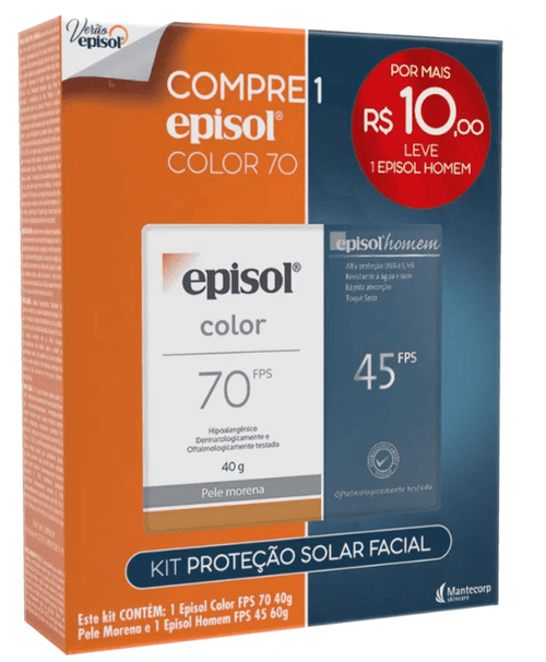 Kit Episol Morena Fps70 40G + Epis Hom Por 10,00 - Episol