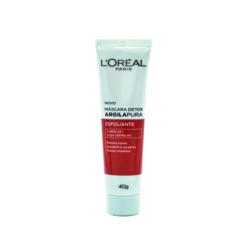 Máscara Facial L'Oréal Paris Argila Pura Detox Esfoliante, 40g