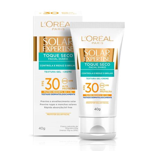 Protetor Solar Facial L'Oréal Paris Solar Expertise Toque Seco FPS 30, 40g