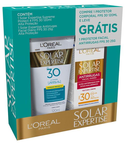 Kit Protetor Solar Corporal Solar Expertise FPS 30 120ml + Protetor Solar Facial Antirrugas FPS 30 25g